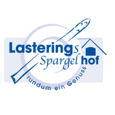 Logo Lasterings Spargelhof Bilk Logo von Lastering Spargelhof mit Spargel und Haus-Symbol.